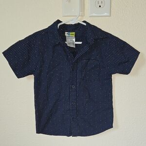 🎁3/$10🔴Navy Blue Button Down Shirt With Yellow Dots